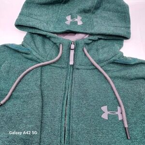 Under Armour Mens ColdGear Threadborne Fitted Full Zip Hoodie Green MD